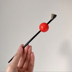 Japanese traditional red ball hair pin